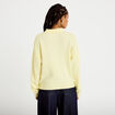 Pull col chemise manches longues jaune clair femme