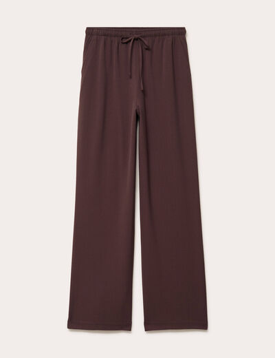 Pantalon large marron fonc&eacute; femme