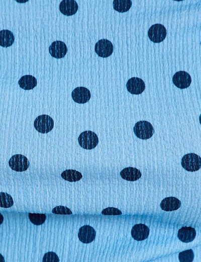 Top pliss&eacute; col bardot sans manches bleu ciel femme