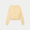 Gilet col v manches longues jaune clair femme