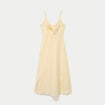 Robe &eacute;vas&eacute;e 3/4 &agrave; fines bretelles jaune clair femme