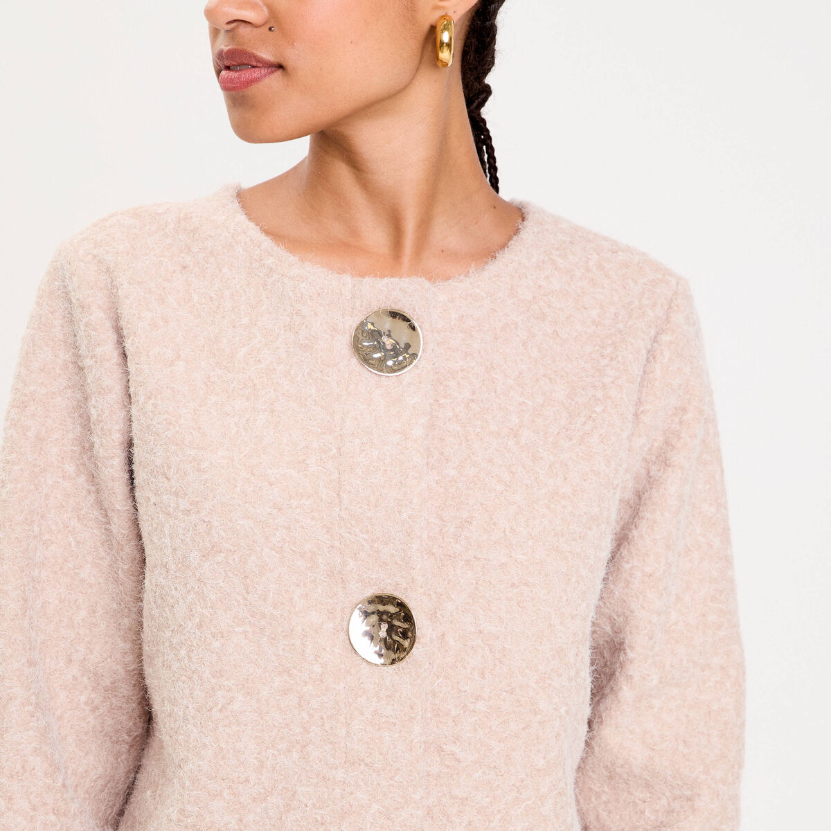 Veste effet polaire beige femme