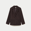 Blazer col classique manches longues marron femme