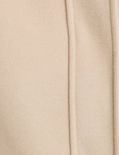 Manteau mi-long &agrave; capuche beige femme