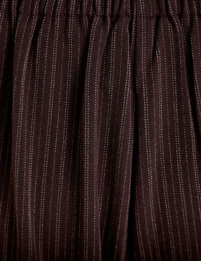 Pantalon bouffant taille standard marron femme