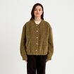 Bomber oversize manches longues vert kaki femme
