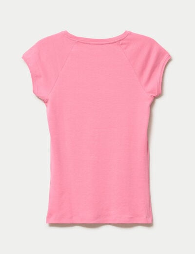 T-shirt manches courtes rose vif femme
