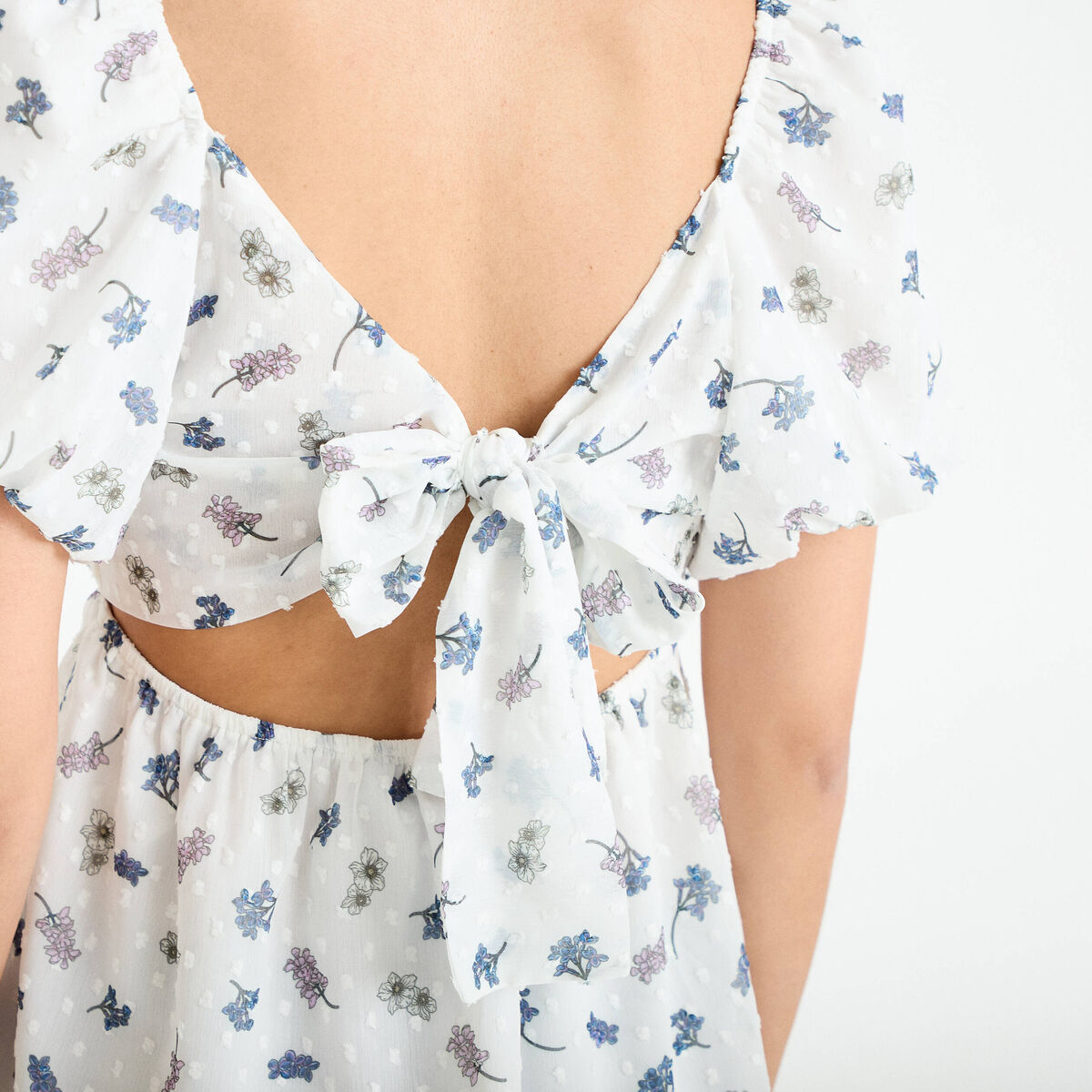 Blouse noeud dos Bridgerton blanc femme