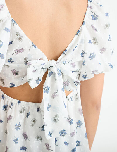 Blouse noeud dos Bridgerton blanc femme