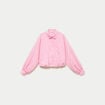 Chemise ample cropped effet boule rose femme