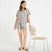 Chemise droite courte col classique blanc femme