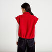 Gilet sans manches col montant rouge femme