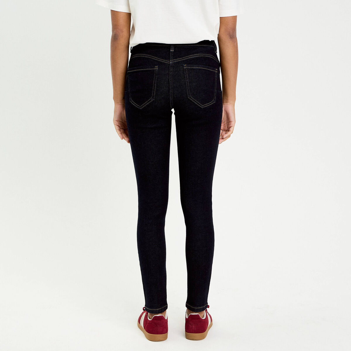Jean skinny push-up taille standard denim brut femme