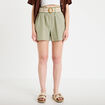 Short flare avec ceinture amovible vert kaki femme