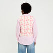 Gilet sans manches &agrave; motif effet polaire ecru femme