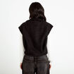 Veste bouclette sans manches col montant noir femme