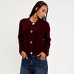 Gilet manches longues violet fonc&eacute; femme