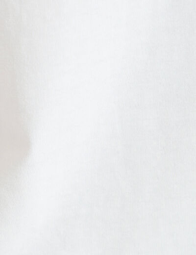 T-shirt col v manches courtes ecru femme