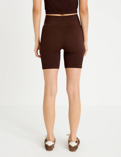 Short cycliste sans couture marron fonc&eacute; femme