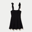 Robe patineuse courte &agrave; fines bretelles noir femme