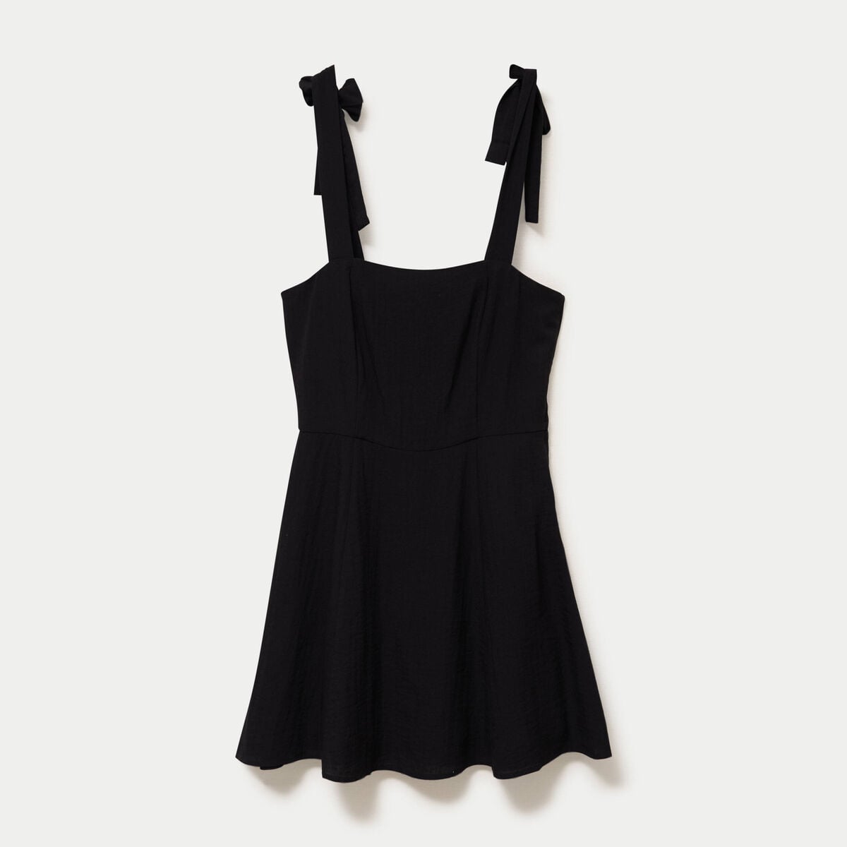 Robe patineuse courte &agrave; fines bretelles noir femme