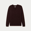 Pull col v manches longues marron fonc&eacute; femme