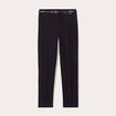 Pantalon cigarette ceintur&eacute; noir femme