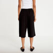 Bermuda large taille haute noir femme