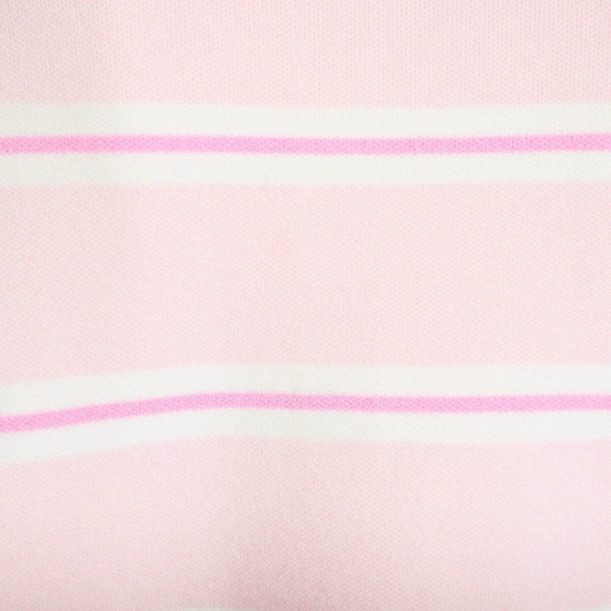Polo manches longues col chemise rose poudr&eacute;e femme