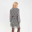 Robe droite courte voile manches longues blanc femme