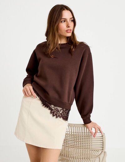 Jupe-short &eacute;vas&eacute;e velours ceinture ecru femme
