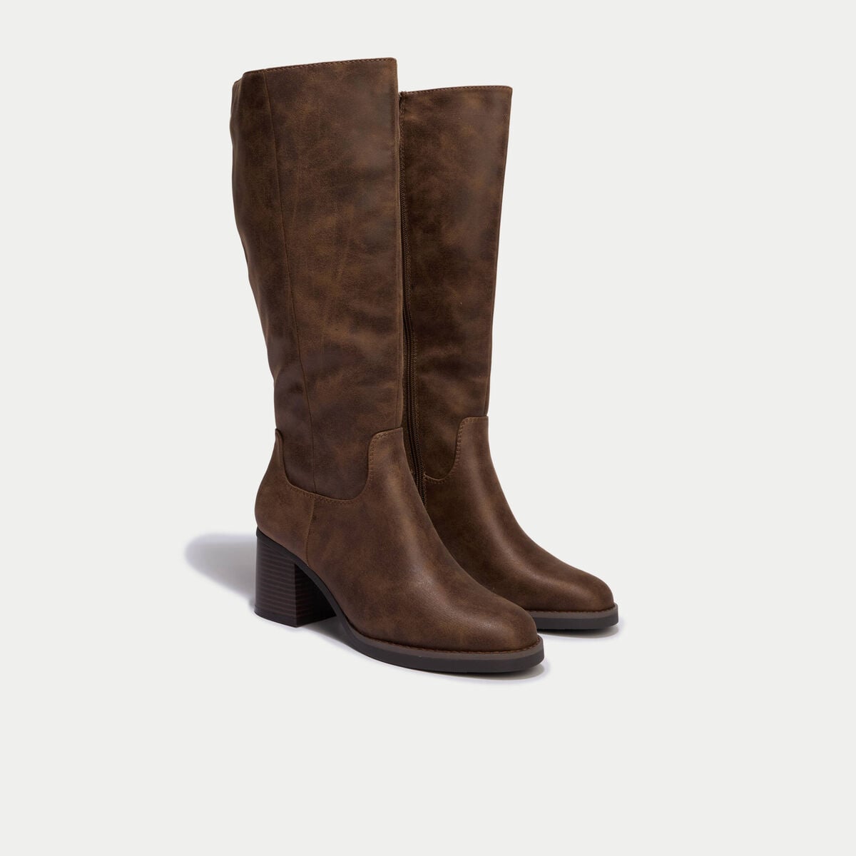 Bottes &agrave; talon marron femme