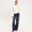 Sweat effet polaire ecru femme