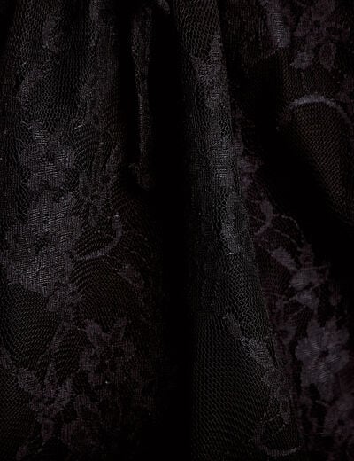 Blouse col rond manches longues dentelle noir femme