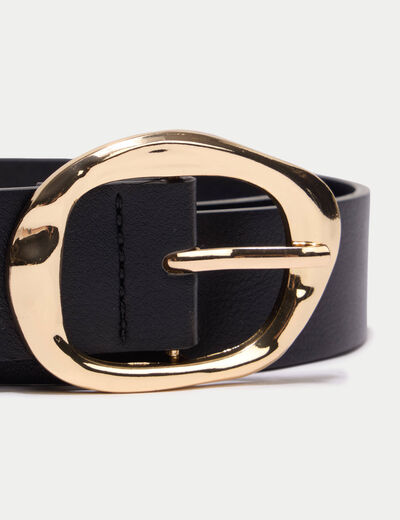 Ceinture fine noir femme