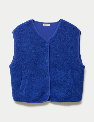 Gilet sans manches effet polaire bleu electrique femme