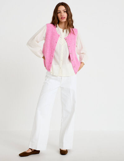 Gilet sans manches rose fushia femme
