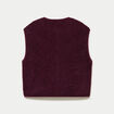 Veste sans manches fausse fourrure prune femme