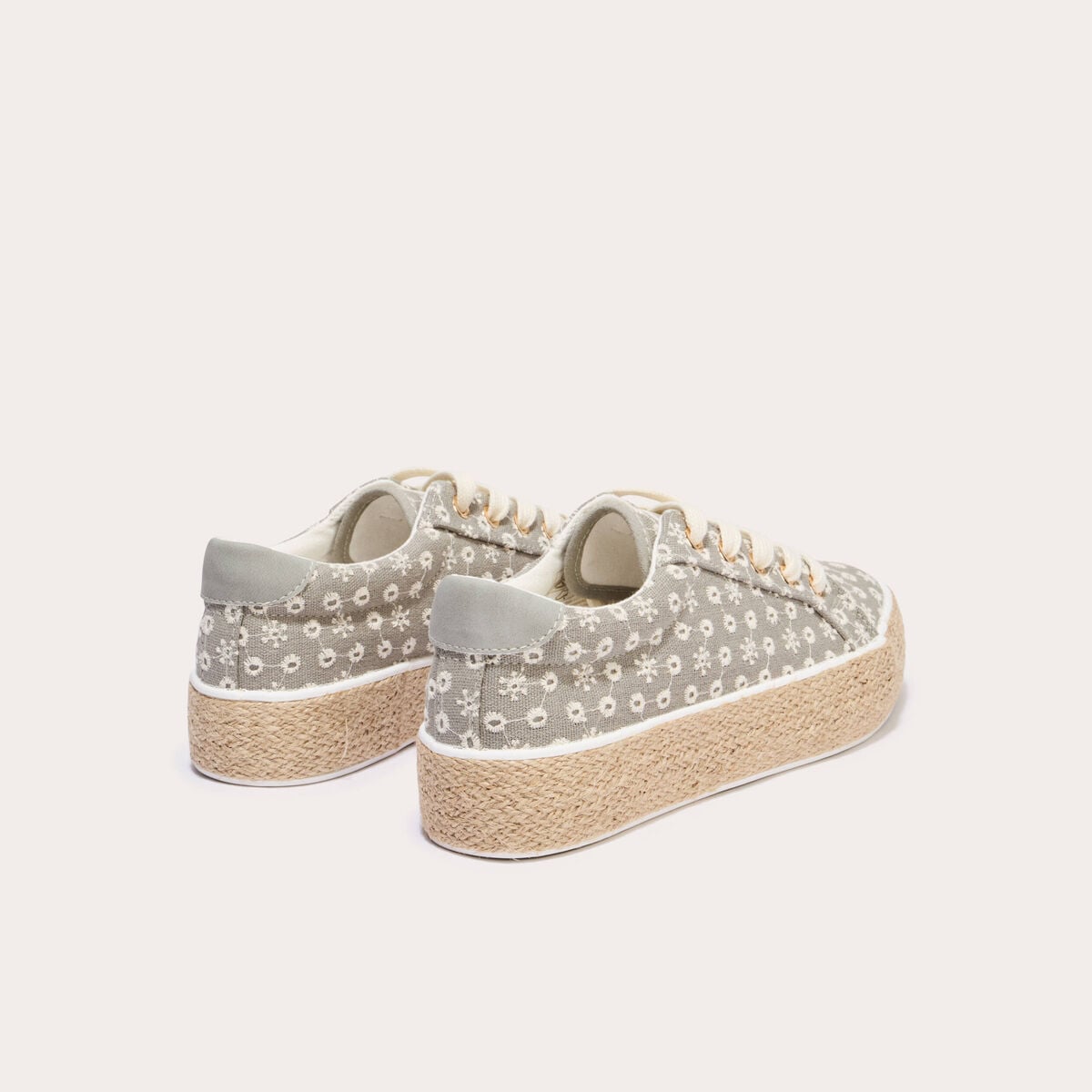 Baskets espadrilles plates beige femme