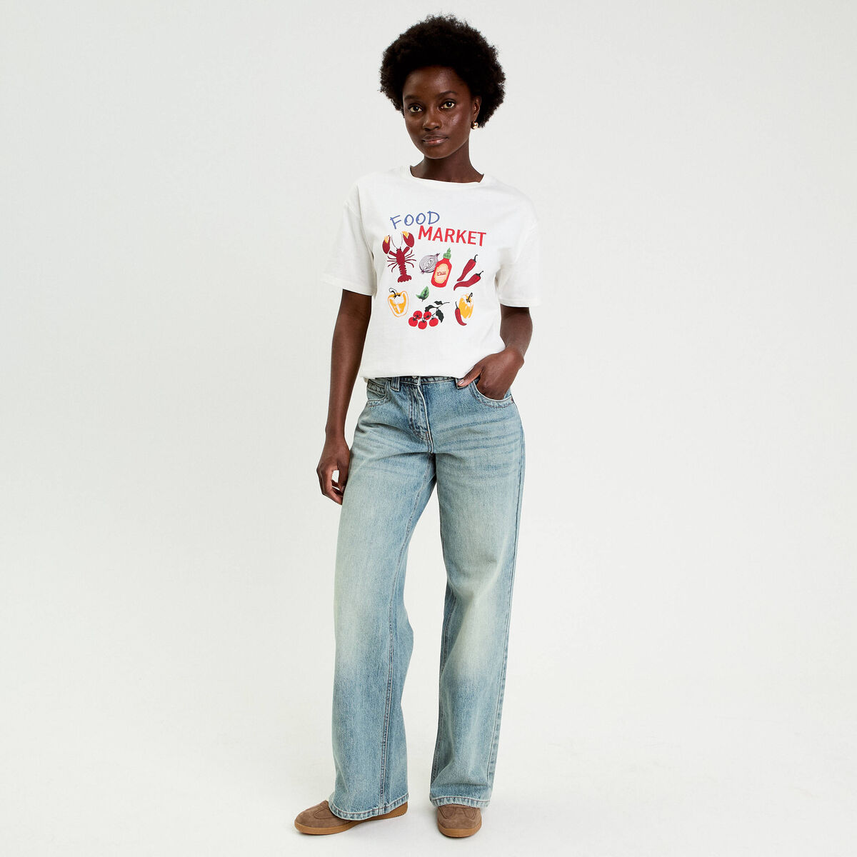 T-shirt manches courtes blanc femme