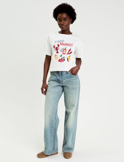 T-shirt manches courtes blanc femme