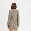 Robe tricot &eacute;vas&eacute;e ajour&eacute;e vert kaki femme