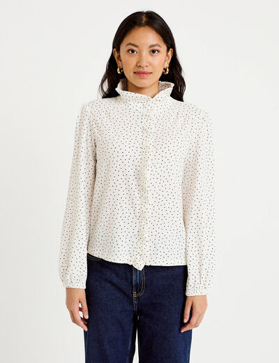 Blouse manches longues blanc femme