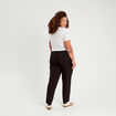 Pantalon paperbag fluide noir femme