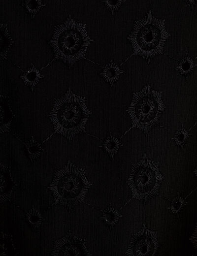 Robe &eacute;vas&eacute;e en voile brod&eacute; noir femme