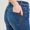 Pantacourt slim en jean denim stone femme