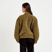 Bomber oversize manches longues vert kaki femme