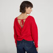 Pull d&eacute;collet&eacute; dos rouge femme