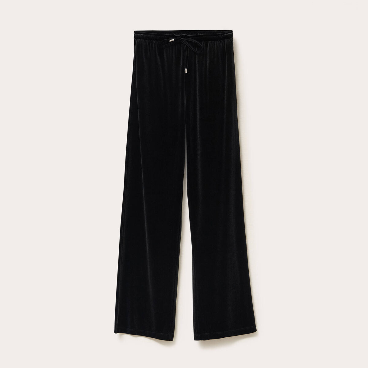 Pantalon large en velours noir femme