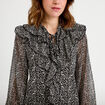 Blouse &agrave; volants noir femme